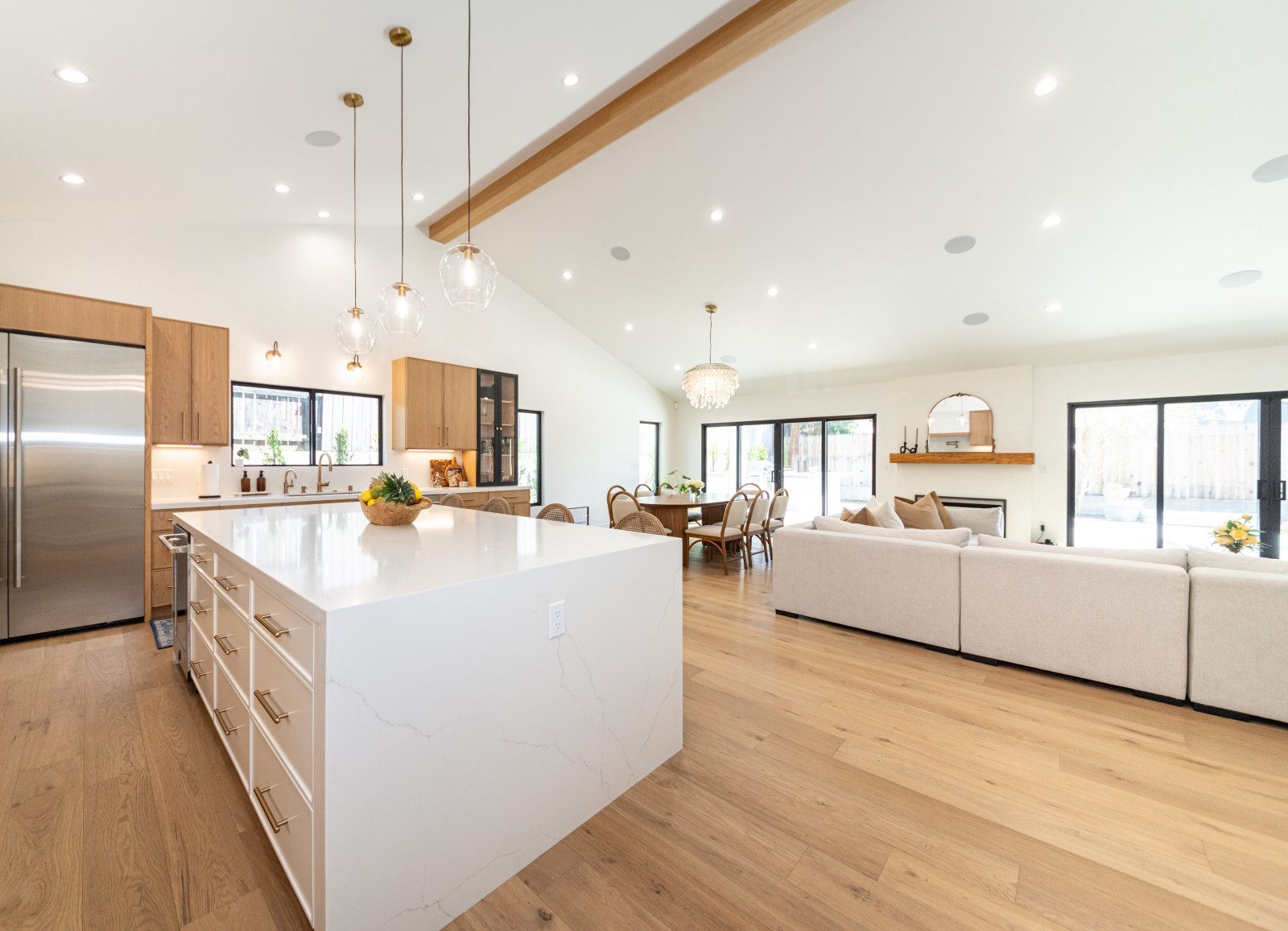 Open-concept great room from a complete home remodel in Thousand Oaks