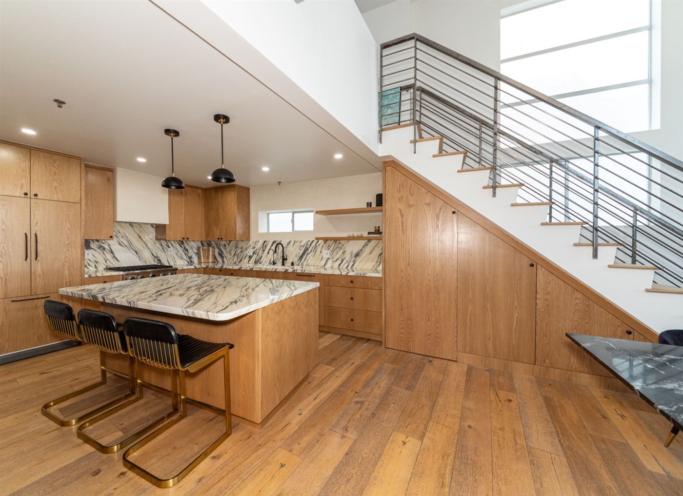 Marina del Rey kitchen remodel â€” warm wood cabinetry with clean modern lines, by ARKO Remodeling